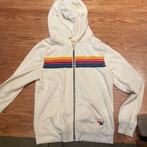 Aviator Nation 5 stripe hoodie Vintage white